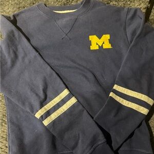 Gracia Navy Sweatshirt with Yellow Lettering